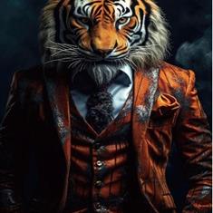 Glass Wall art - Tiger